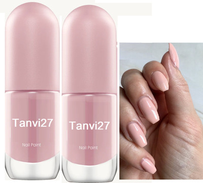 tanvi27 Combo Nail Lacquer Quick Dry Long Lasting Creamy pink Nail Polish Creamy pink
