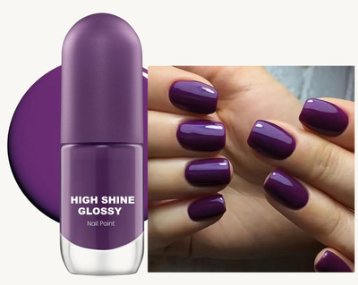 YAWI Solid Color Deep Purple Glossy High Shine NAil Colour Deep Purple
