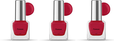Luipui Premium Red Nail Polish / Shine Finish, Long lasting, Quick Drying RED(Pack of 3)