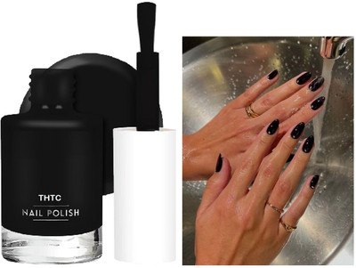 THTC Smooth & Perfect Finish Quick-dry Formulated glossy Black nail Paint BLACK