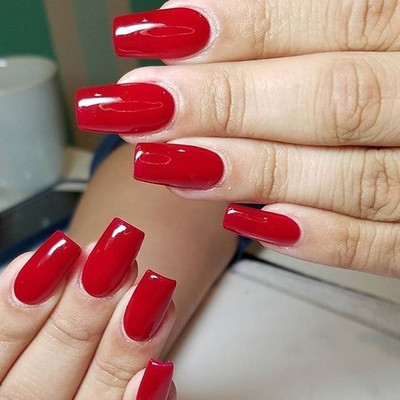 Jiwoo New Nail Polish with Glossy and Shiny Finish,Long Lasting Nail Paint cherry red