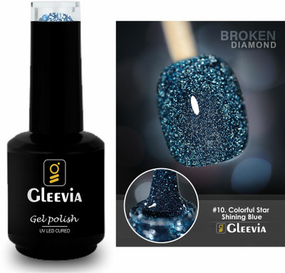 Gleevia Colorfull Disco Reflective Glitter UV Gel Polish UV/LED Cured R10 - 15ml Bottle Shade Code - R10