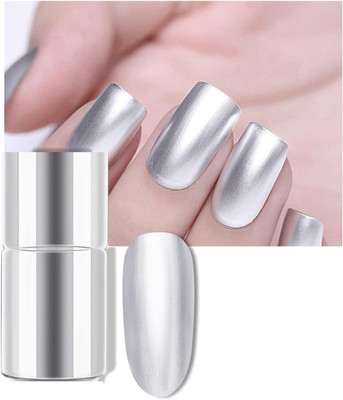 tanvi27 Professional Nail Art Quick-drying Nail Polish Metallic Mirror Effect Silver