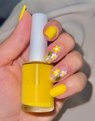 tanvi27 High Pigmented & Long Stay Unique glossy Matte Finish Nail Polish yellow yellow