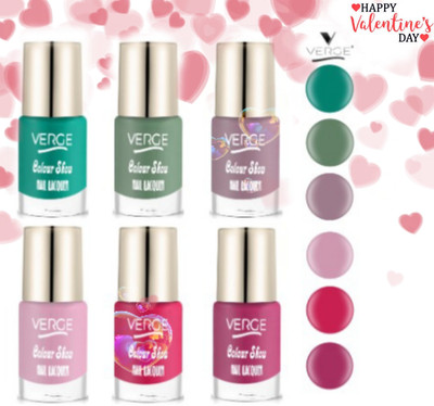 VERGE Colour Show HD Nail Lacquer (NO FADING & NO CHIPPING) (Pack of 6) CS6 (80) CS6_80(Pack of 6)