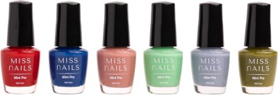 Miss Nails Toxic Free Mini Pro Nail Paint 6Pcs Combo Someone I Love Multi(Pack of 6)