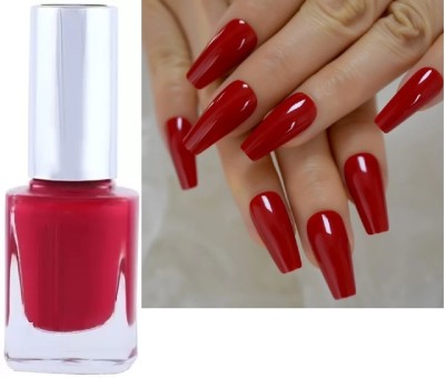 HUZURLU New Cherry Red Nail Polish designed for easy application at home cherry red