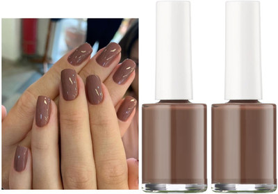 THTC INSTANT NAIL PAINT FOR STYLING NAILS QUICK DRYING BROWN BROWN(Pack of 2)
