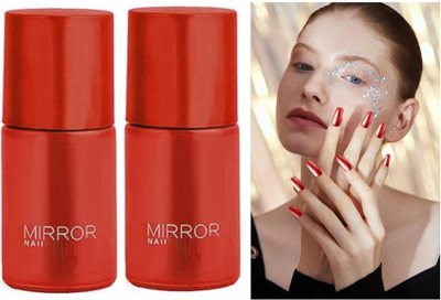 tanvi27 No Toxin Nail Lacquer, Long Lasting mateliic red(Pack of 2)