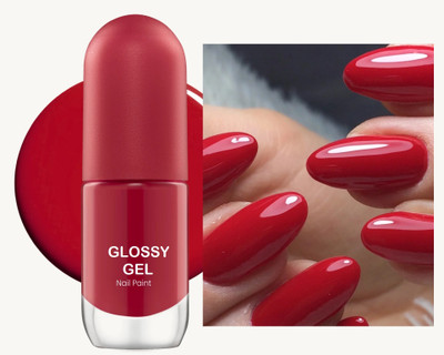 MYEONG Ultra-Glossy Shine Long-Lasting And Chip-Resistant Candy Red Color Nail Paint Candy Red