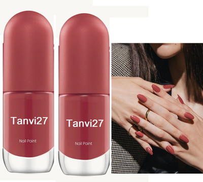 tanvi27 Combo Nail Lacquer Quick Dry Long Lasting Dusky peach Nail Polish Dusky peach