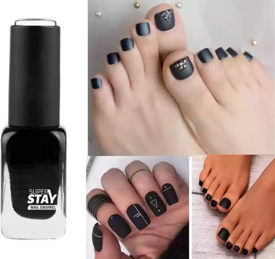 GABBU High Pigmented & Long Stay Unique Dull Matte Finish Nail Polish pack of 1 black