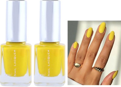 GABBU Combo Yellow High-Shine Long Lasting Non Toxic Professional Nail Polish YELLOW(Pack of 2)