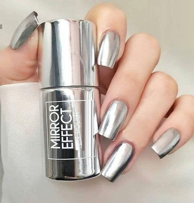 MYEONG Magic Mirror Effect Chrome Nail Art Polish Silver Metallic Nail Polish Silver