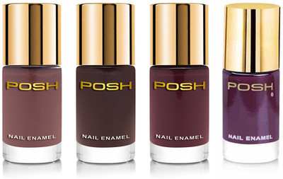Posh HIGH GLOSS QUICK DRY LONG LASTING TOXIN FREE Multicolor(Pack of 4)