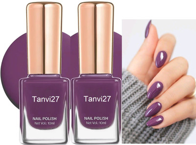 tanvi27 Combo Quick Dry Glossy Finish Nail Polish No Toxin Mauve Nail Lacquer Mauve
