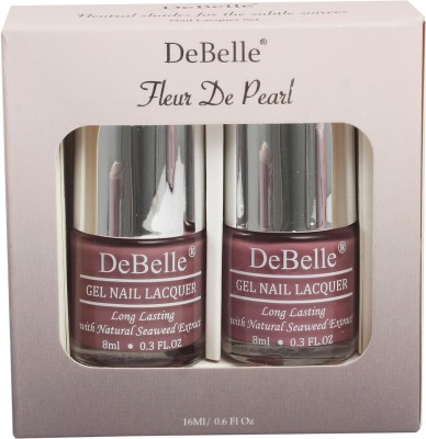 DeBelle Gel Nail Lacquer gift set Fluer De Pearl pack of 2 Majestique Mauve, Laura Aura(Pack of 2)