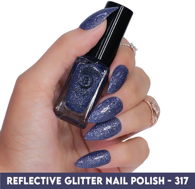 BEROMT REFLECTIVE GLITTER NAIL POLISH - BNP 317 Carbon Blue