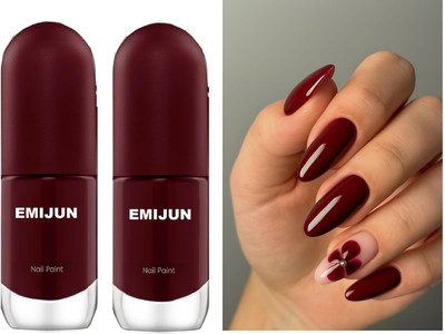 Emijun chip resistant nail polish MAROON(Pack of 2)