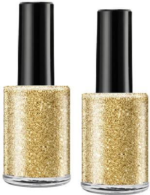 tanvi27 Combo Nail Paint Shiny Smooth Long Lasting GoldGilliter Nail Polish GoldGilliter