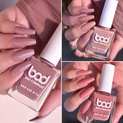 BAD COMPANY No Toxin Nail Lacquer Nail Polish BCNLCP3-728496 You Do You 72 You Got This! 84 Force of Nature 96(Pack of 3)