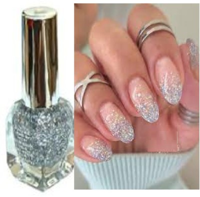 Luipui latest silver sparkle nail polish long lasting pack of 1 silver