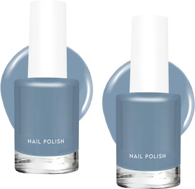 ADJD Combo Nail Polish with Glossy Gel Finish Quick Aque bluedrying Aque blue