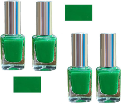 Luipui LONG TIME STAY GOWING AND MATTE GREEN NAIL POLISH-4 GREEN(Pack of 4)