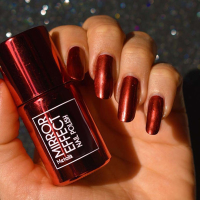 GULGLOW99 Chrome Pure Mirror Effect Nail Polish Long Lasting , Waterproof RED