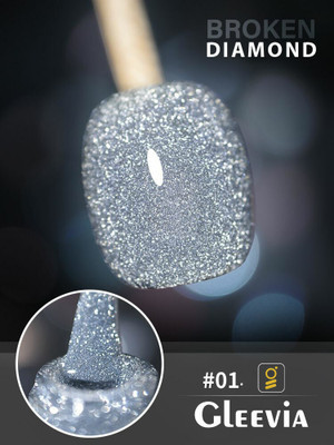 Gleevia Colorful Disco Reflective Glitter UV Gel Polish UV/LED Cured R1 - 15ml Bottle Shade Code - R1
