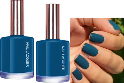 Latixmat Combo High Shine Quick Dry Non Toxic Professional Nail Polish Bottle blue Bottle blue