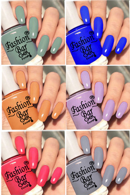Fashion Bar Power Lasting provide a glossy, smooth, and salon-like finish Set A6030 Multicolor(Pack of 6)