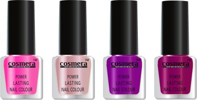 COSMERA Quick Dry High Shine Long Lasting Nail Polish Combo Set of 4 CMNP4P3 (1-2-3-11