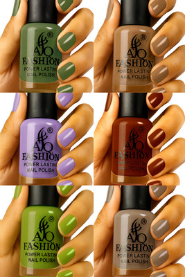 AQ FASHION Long Lasting quick dry Nail Polish New collection Combo A42 Multicolor(Pack of 6)