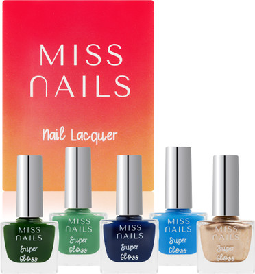 Miss Nails Super Gloss Set of 5 Combo SG13 Multi(Pack of 5)