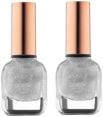 MYEONG Flexible Brush & Long Stay Nail Color Silver(Pack of 3)