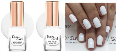 EVERERIN Nail Polish Long Lasting & Quick Drying white COMBO WHITE(Pack of 2)