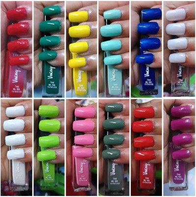 tenno VACAY VIBES NAIL POLISH HIGH SIHINE RED(Pack of 12)