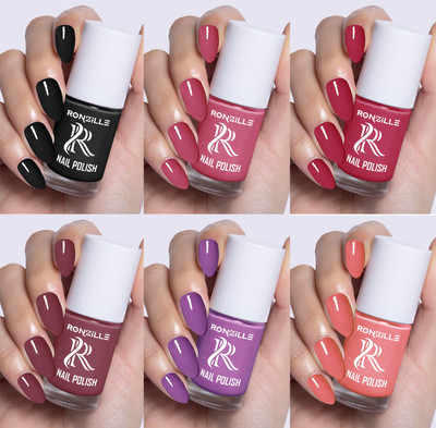 RONZILLE Quick Dry Long Lasting Nail Polish Combo Set Of 6 Multicolor-10