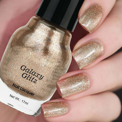 FLORERO Glitter shine long and lasting nail paint for multi nail art Shimmer Golden