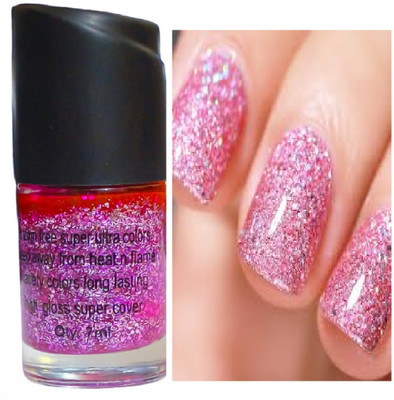 Luipui best trending pink glitter nail polish pack of 1 PINK
