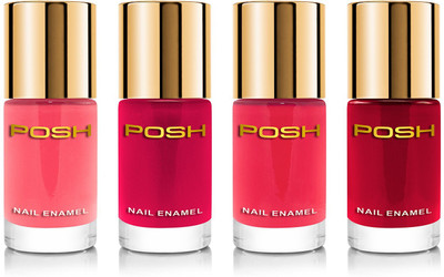 Posh HIGH GLOSS QUICK DRY NAILPOLISH COMBO OF 4 Multicolor(Pack of 4)