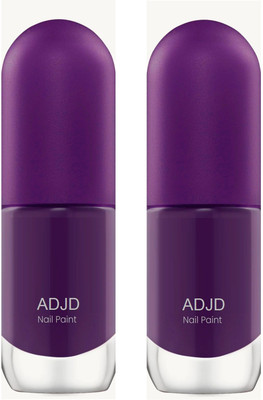 ADJD Dark Purple High-Shine Long Lasting Non Toxic Professional Nail Polish Pack Of 2 Deep Purple(Pack of 2)
