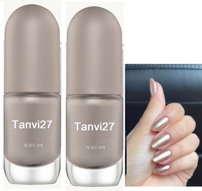 tanvi27 Combo Nail Lacquer Quick Dry silky silver Long Lasting Nail Polish silky silver