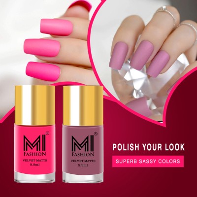 MI FASHION Elevate Your Style With A Matte Finish Nail Polish For All Season Pink,Rose(Pack of 2)