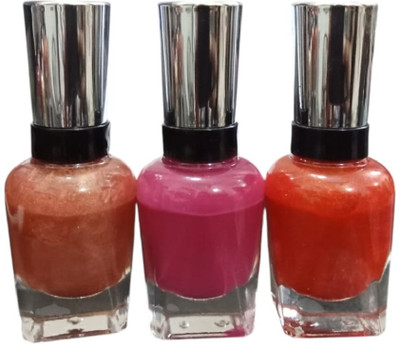 GABBU Long Lasting Quick Dry & Cruelty-Free Glossy Nail Paint/1 MULTI COLOUR(Pack of 3)