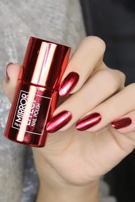 GABBU Metallic Magic Mirror Effect Red Chrome Nail Art Polish Red