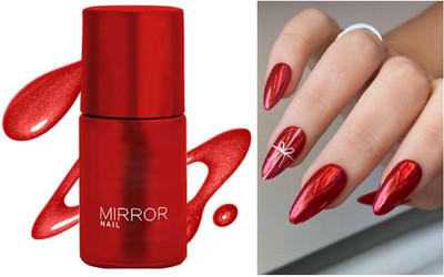Jiwoo Quick dry Metallic shining Nail Polish red
