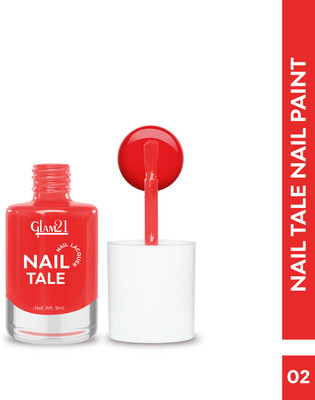 Glam21 Nail Tale Multicolor, Quick Dry & Chip Resistant Nailpaint | Long-stay Red-01