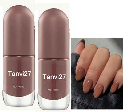 tanvi27 Combo Nail Lacquer Quick Dry Long Lasting Light brown Nail Polish Light brown